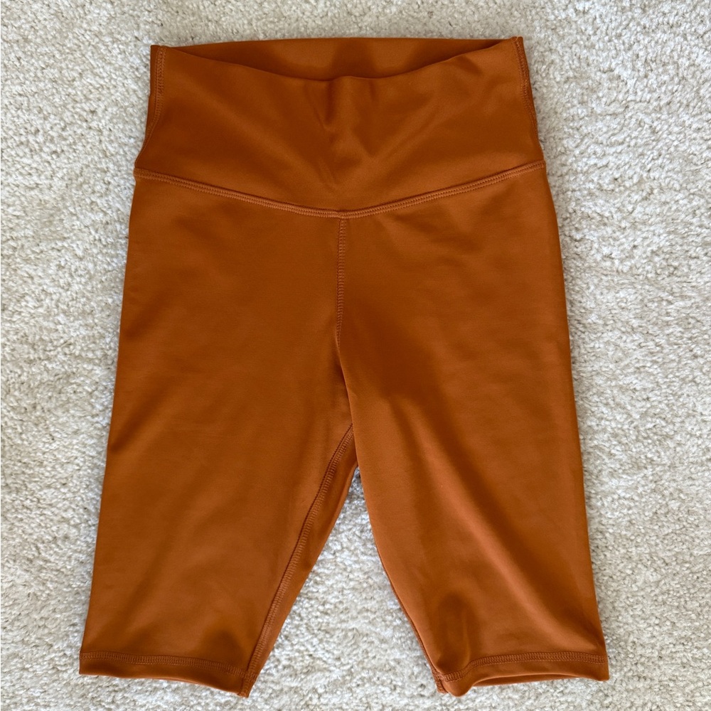 SOLD Lucy & Yak High-Waisted Rust Orange Biker Shorts XS